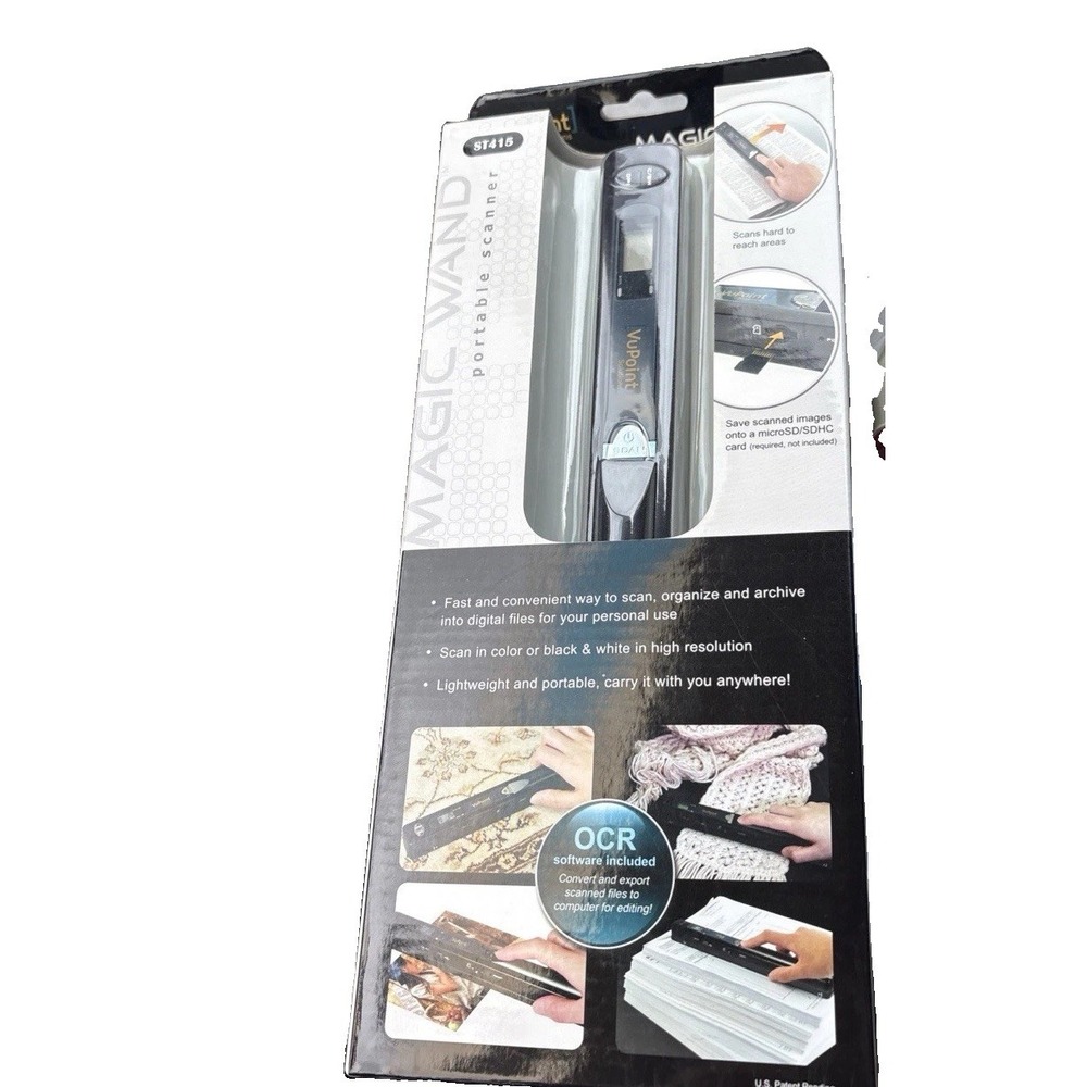 VuPoint Magic Wand ST415 Portable Handheld Scanner OCR New Box Black